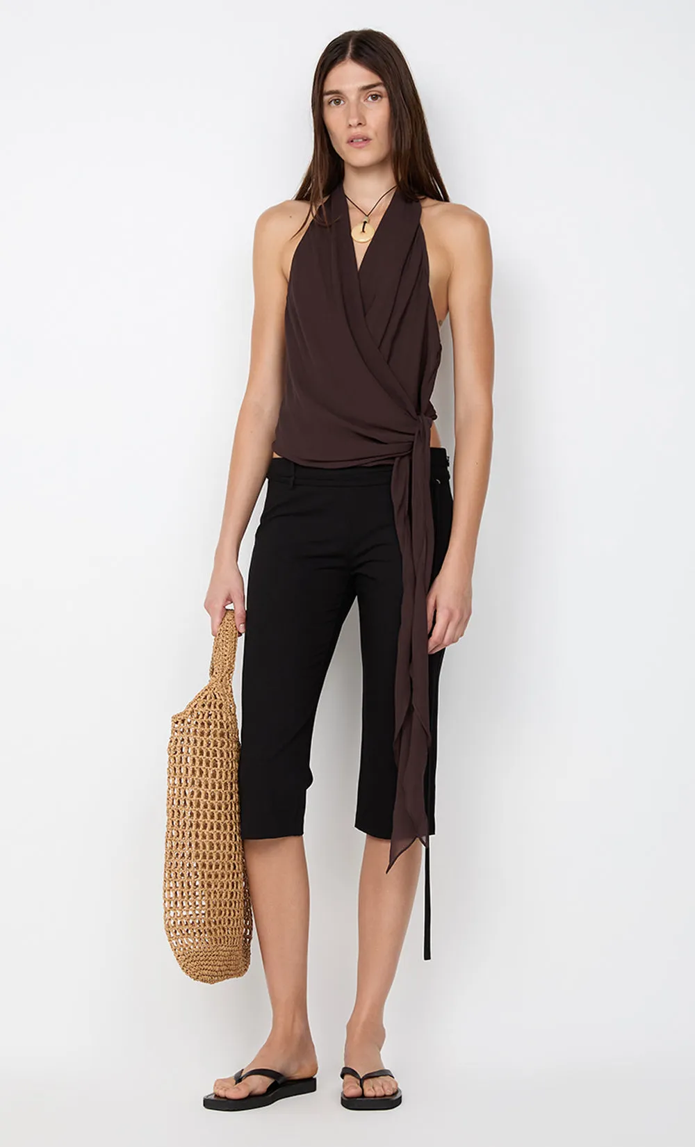 CELYSE HALTER TOP - DARK CHOCOLATE sold by bec + bridge product image thumbnail 5