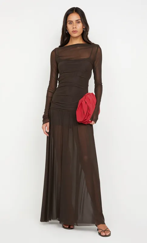 BLAINE LONG SLEEVE MAXI DRESS - CEDAR sold by bec + bridge