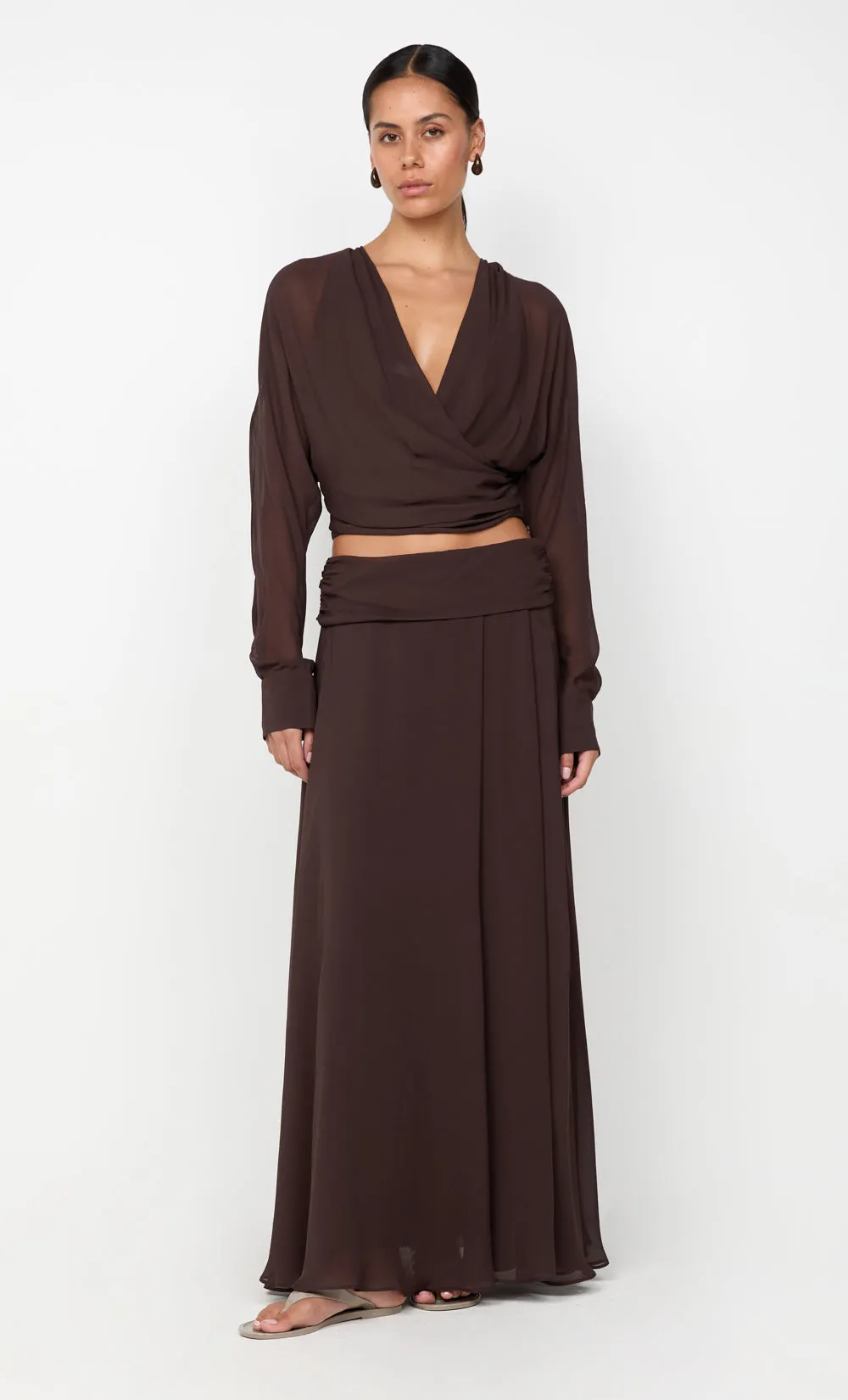 AURELIA WRAP TOP - DARK CHOCOLATE sold by bec + bridge product image thumbnail 2