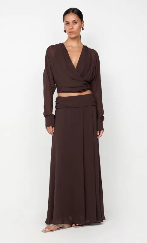 AURELIA MAXI SKIRT - DARK CHOCOLATE sold by bec + bridge