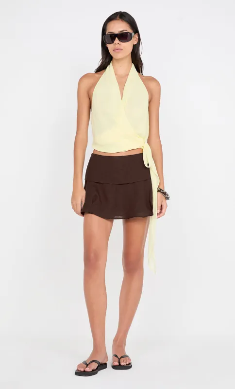 AUBREE MINI SKIRT - DARK CHOCOLATE sold by bec + bridge