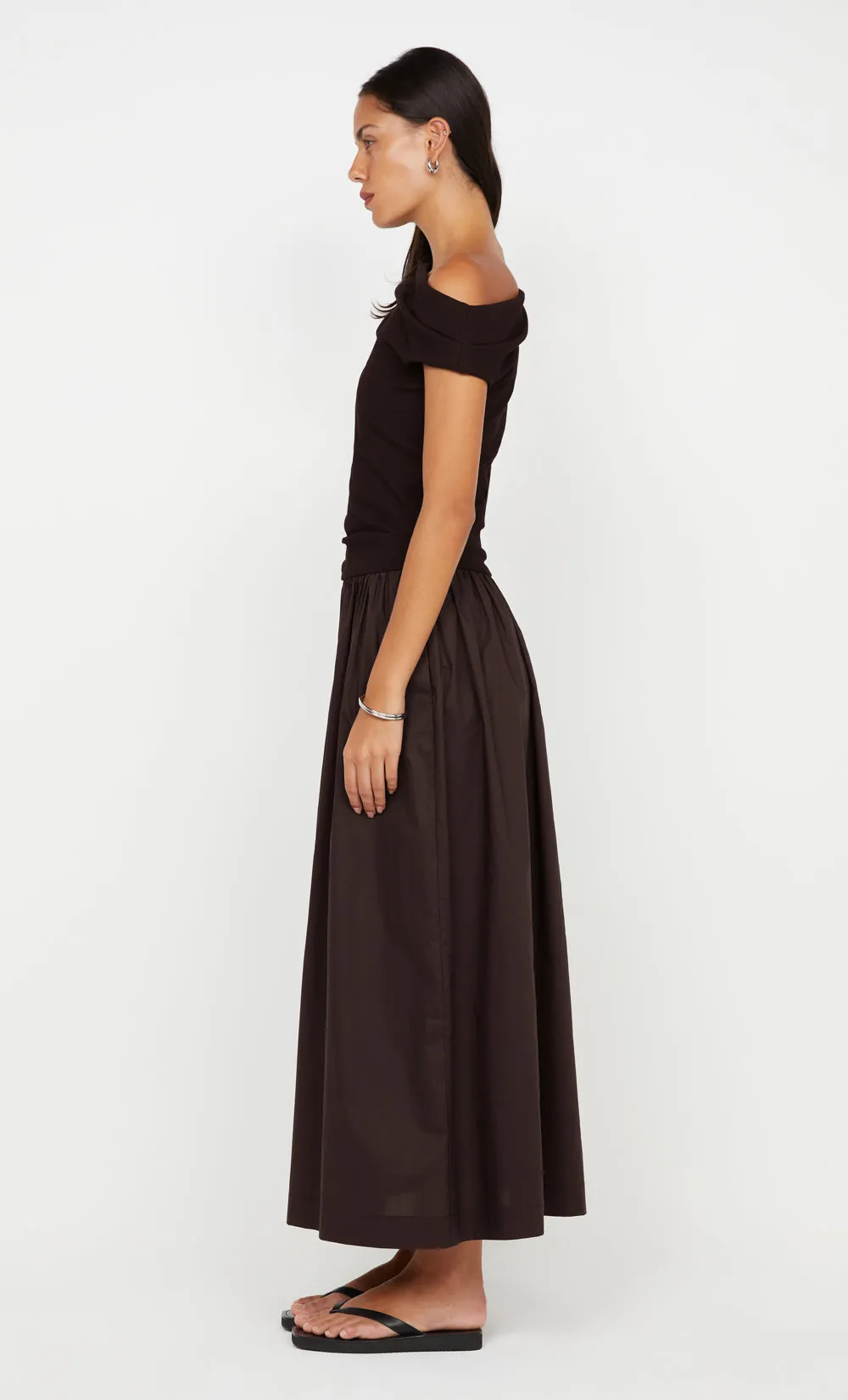 FREYA ASYM MAXI DRESS - DARK CHOCOLATE sold by bec + bridge product image thumbnail 3