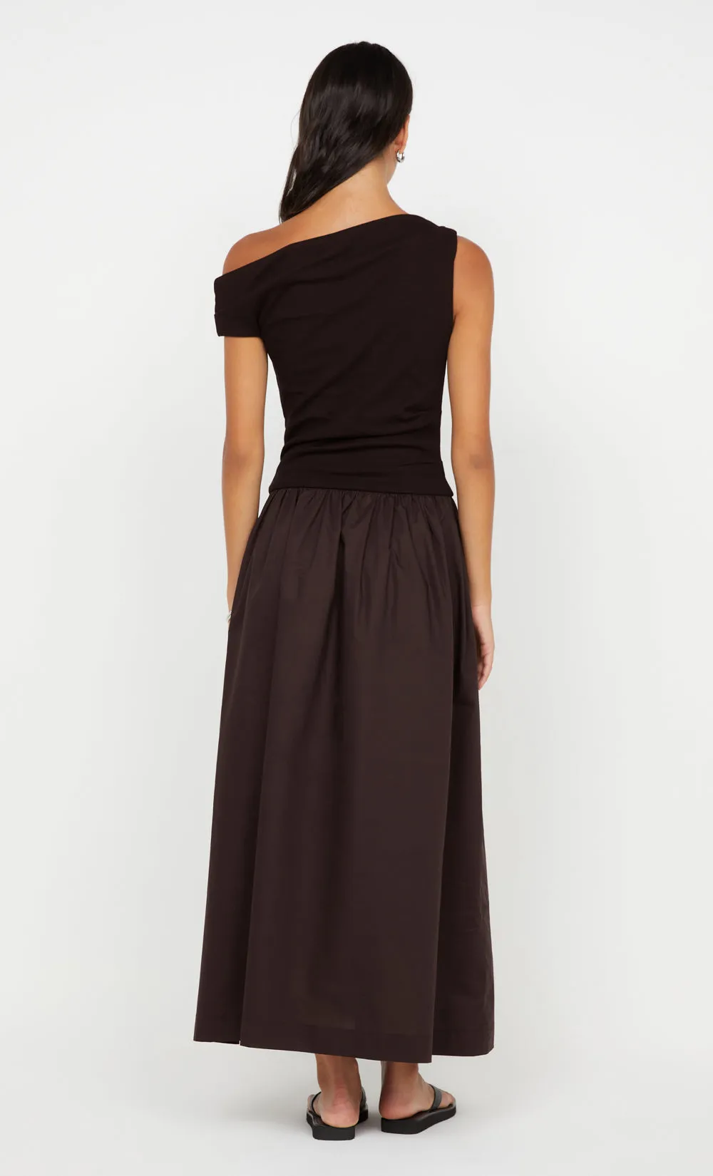 FREYA ASYM MAXI DRESS - DARK CHOCOLATE sold by bec + bridge product image thumbnail 5