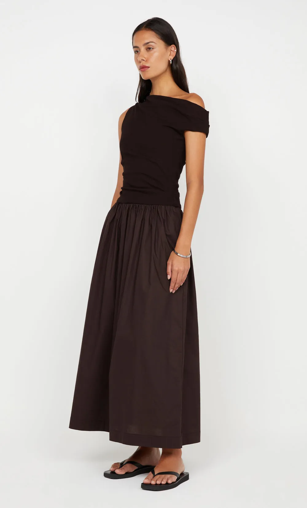 FREYA ASYM MAXI DRESS - DARK CHOCOLATE sold by bec + bridge product image thumbnail 2