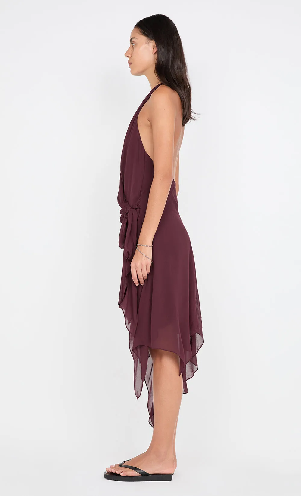 ROCHELLE WRAP MIDI DRESS - PLUM sold by bec + bridge product image thumbnail 4