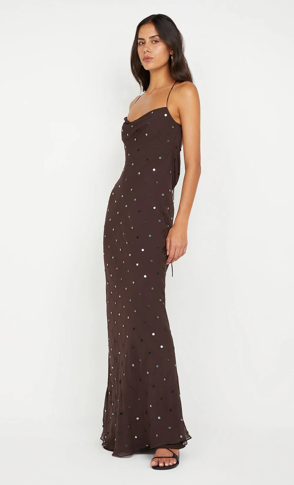 ARIELLE SLIP MAXI DRESS - DARK CHOCOLATE sold by bec + bridge product image thumbnail 4