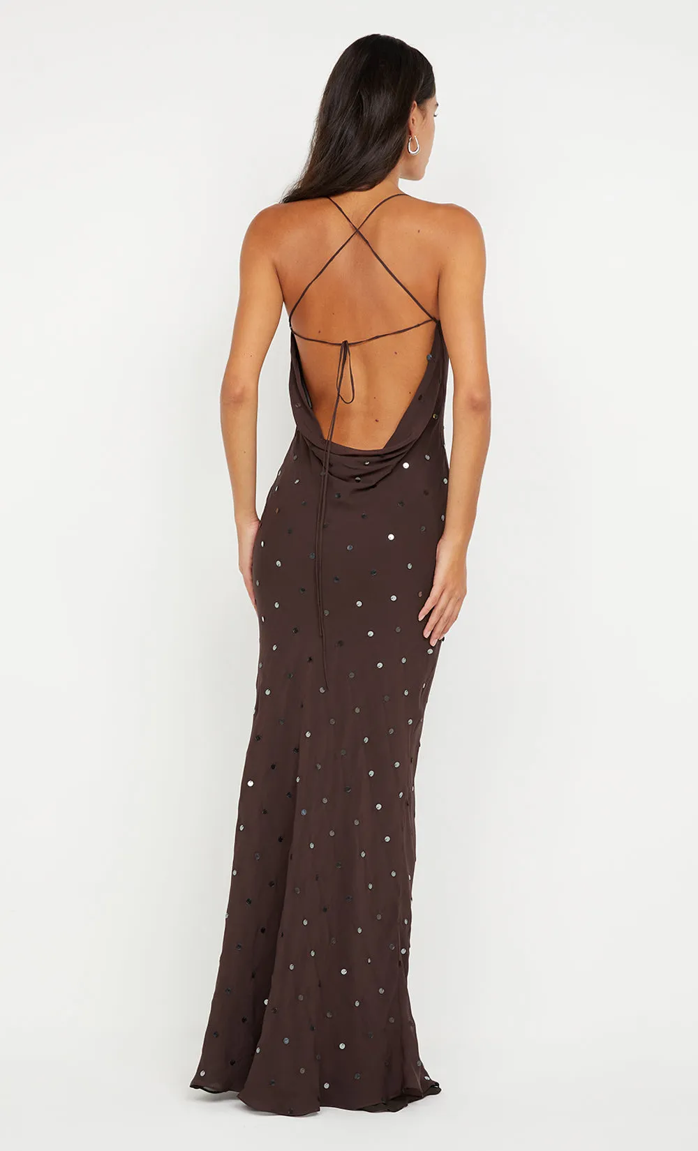 ARIELLE SLIP MAXI DRESS - DARK CHOCOLATE sold by bec + bridge product image thumbnail 5