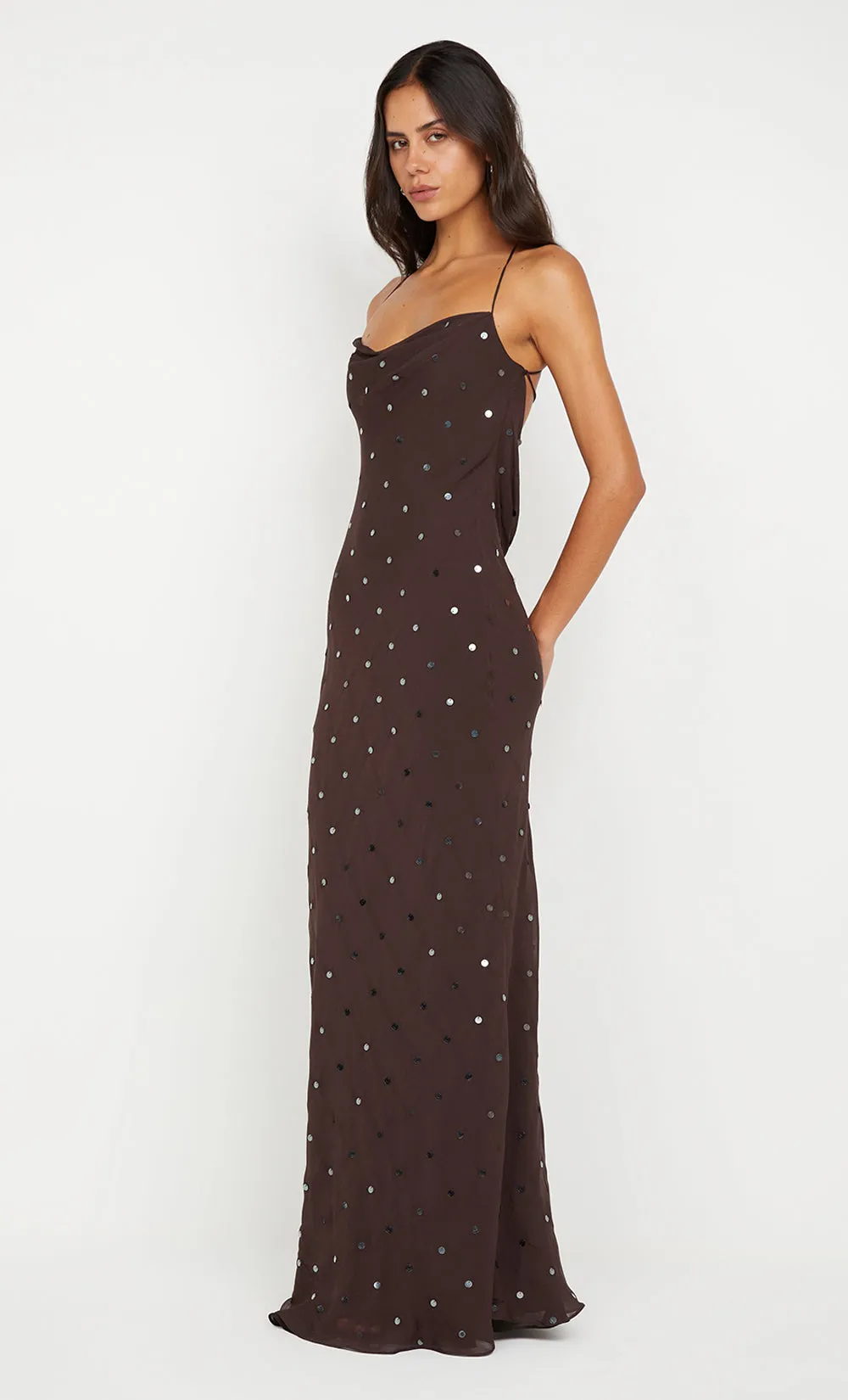 ARIELLE SLIP MAXI DRESS - DARK CHOCOLATE sold by bec + bridge product image thumbnail 2