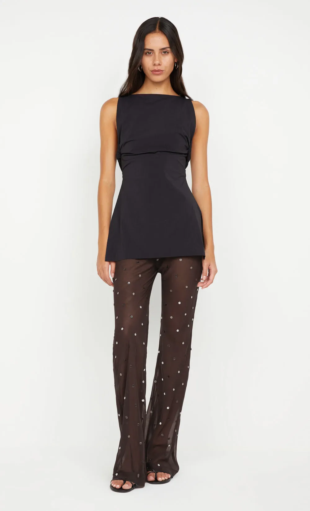 ARIELLE PANT - DARK CHOC SEQUIN sold by bec + bridge product image thumbnail 3