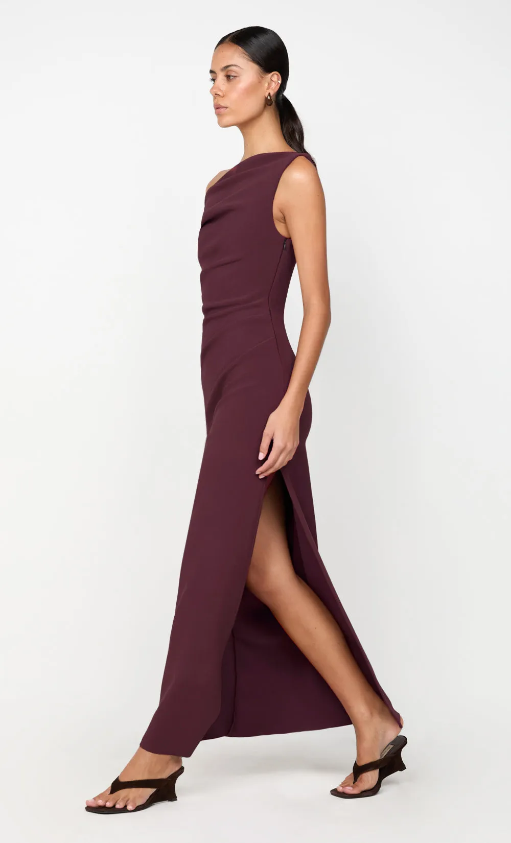 LEORA ASYM MAXI DRESS - PLUM sold by bec + bridge product image thumbnail 3