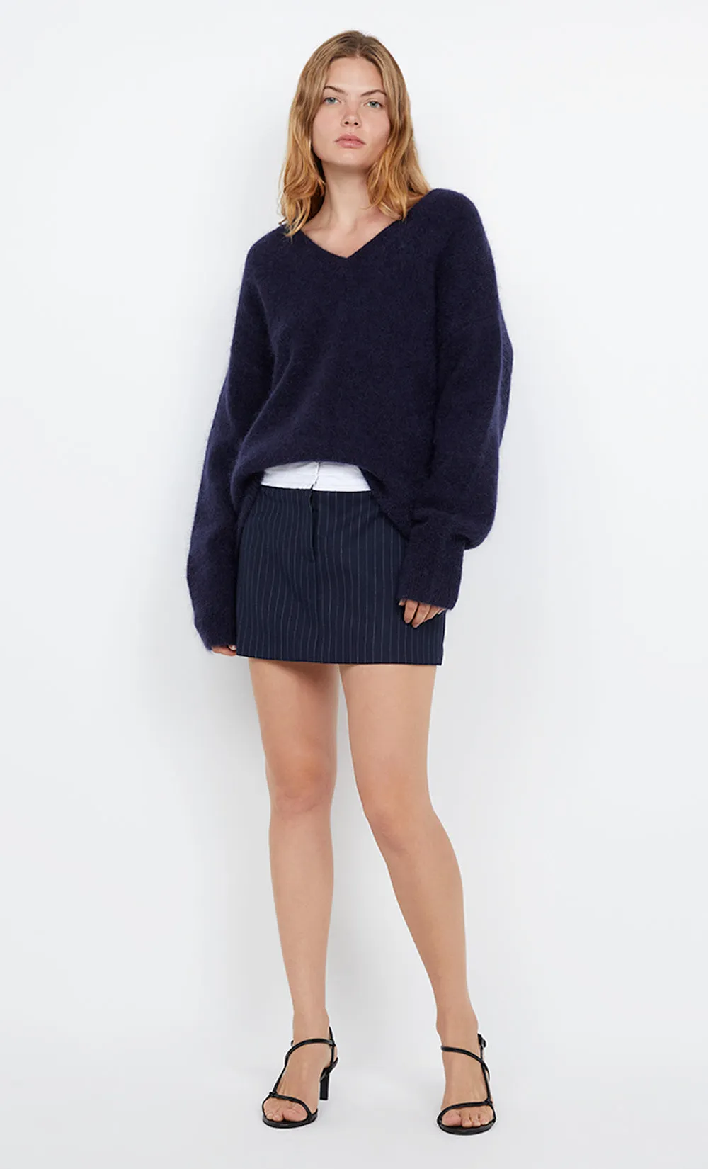 ZAYANA MINI SKIRT - INK PINSTRIPE sold by bec + bridge product image thumbnail 2