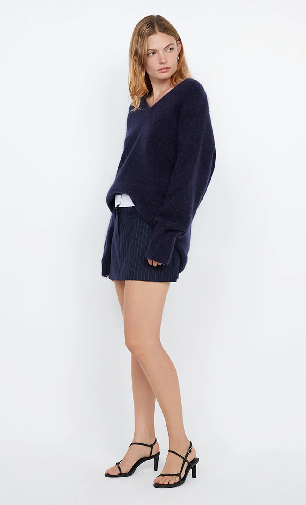 ZAYANA MINI SKIRT - INK PINSTRIPE sold by bec + bridge product image thumbnail 4