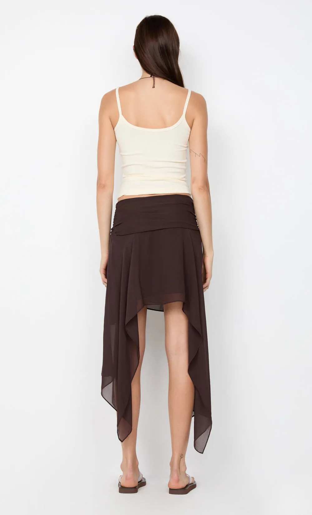 TALLIS ASYM SKIRT - DARK CHOCOLATE sold by bec + bridge product image thumbnail 5