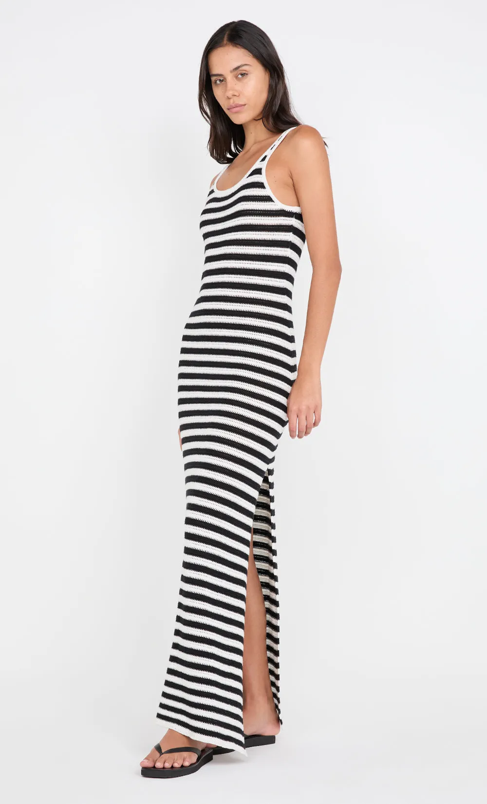 LEXI TANK MAXI DRESS - BLACK/WHITE STRIPE sold by bec + bridge product image thumbnail 2