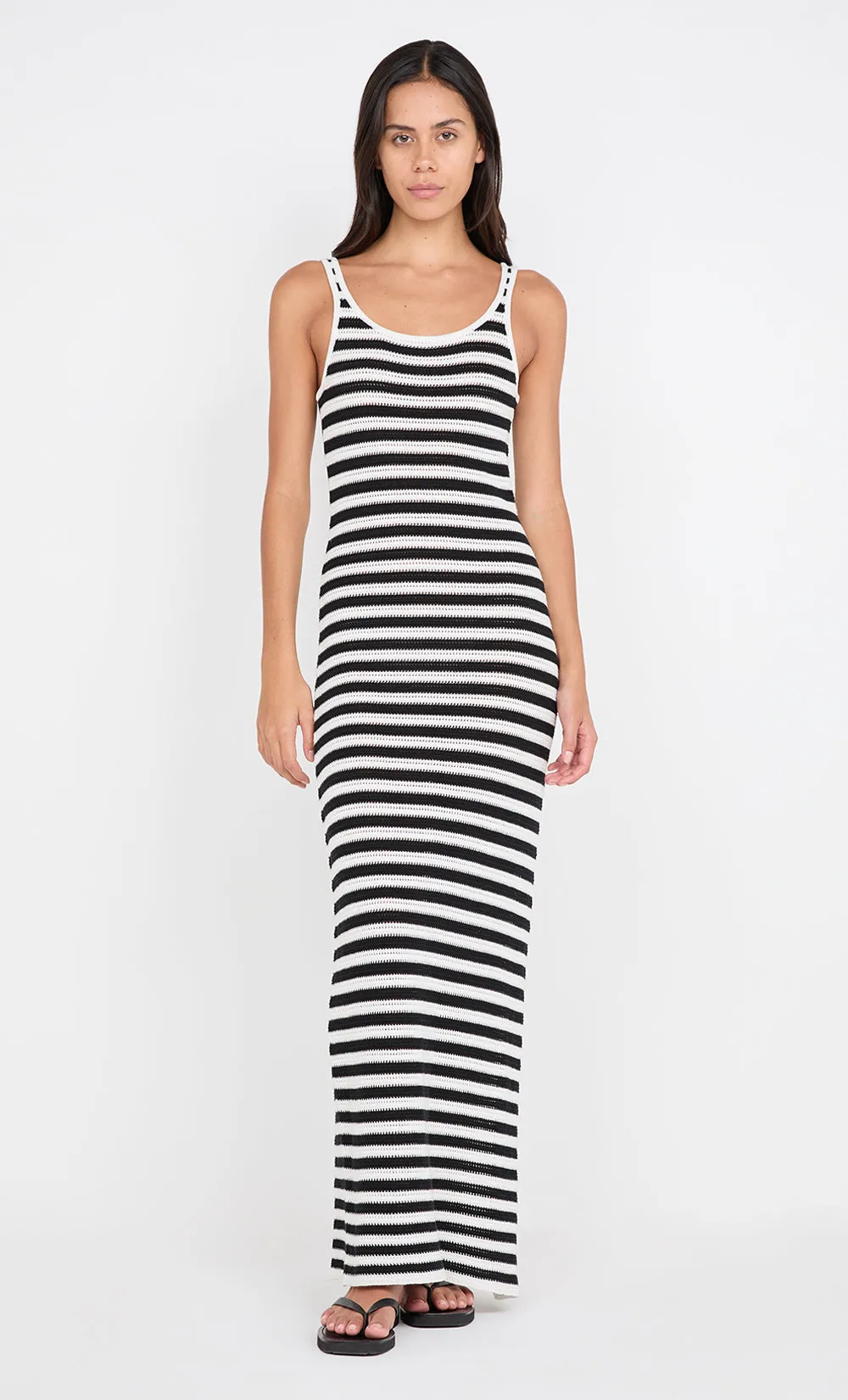 LEXI TANK MAXI DRESS - BLACK/WHITE STRIPE sold by bec + bridge