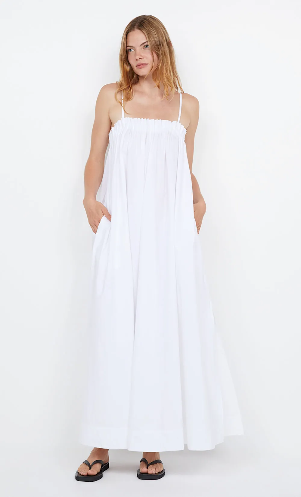 ALUCA PINTUCK MAXI DRESS - WHITE sold by bec + bridge product image thumbnail 2