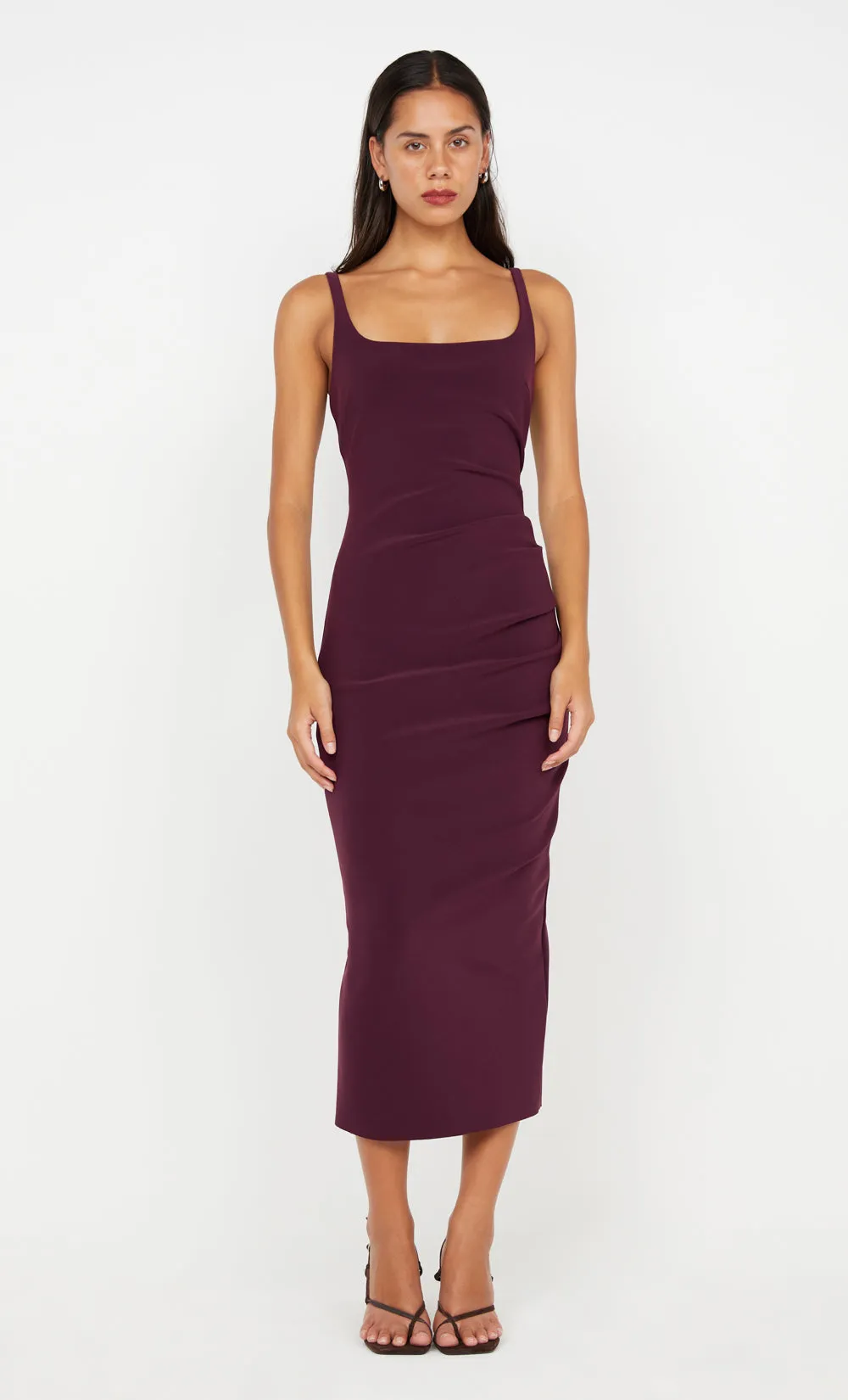 KARINA TUCK MIDI DRESS - PLUM sold by bec + bridge