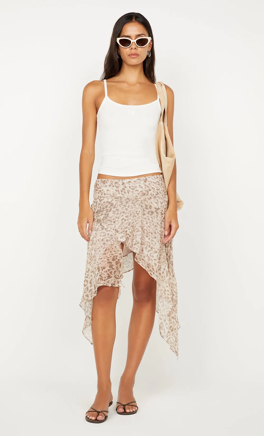 FELINE ASYM SKIRT - FADED LEOPARD sold by bec + bridge product image thumbnail 2