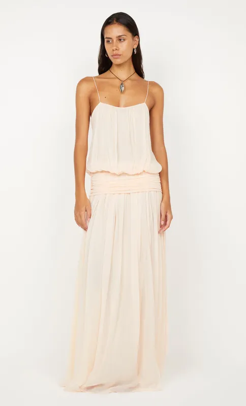 CAMILLE BLOUSON DRESS - PEACH sold by bec + bridge