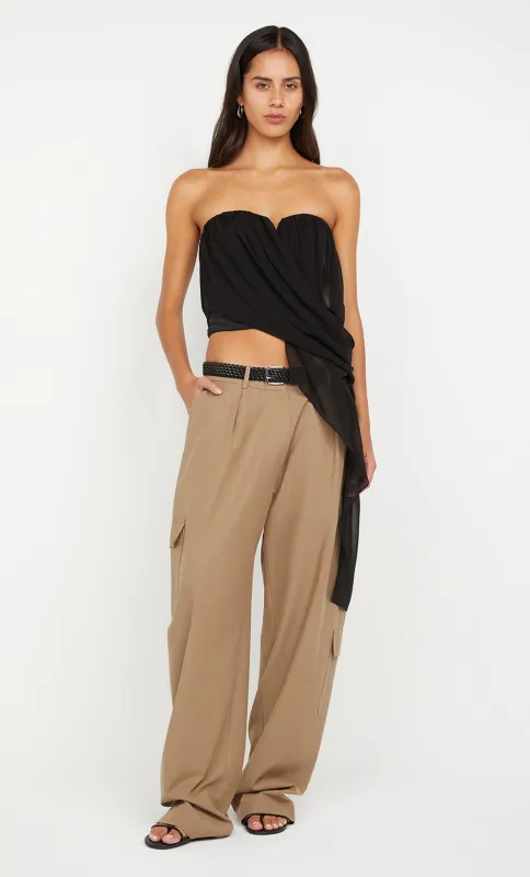 AMIAH DRAPE TOP - BLACK made by bec + bridge