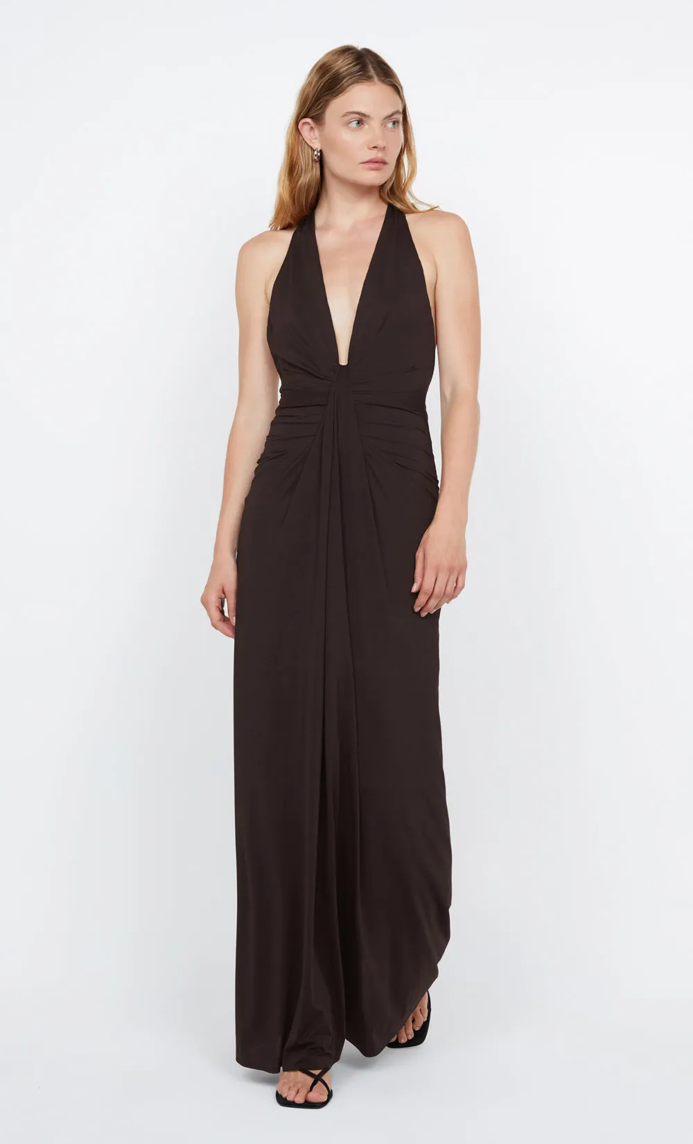 TILLIE DRAPE MAXI DRESS - DARK CHOCOLATE sold by bec + bridge product image thumbnail 5
