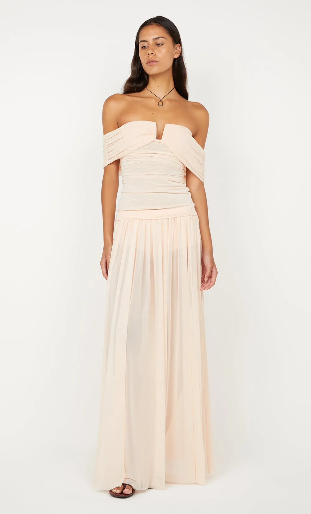 CAMILLE OFFSHOULDER TOP - PEACH sold by bec + bridge