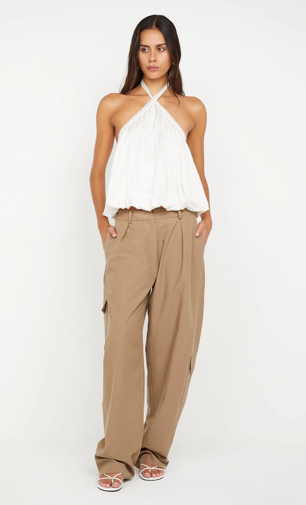 AMIAH HALTER TOP - IVORY sold by bec + bridge