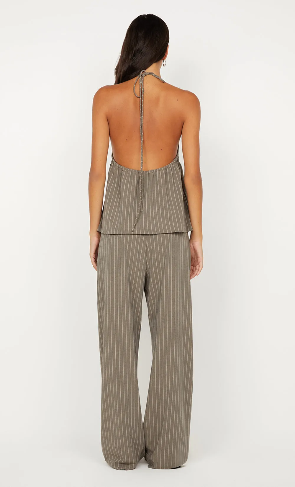 JONNI HALTER TOP - CHARCOAL STRIPE sold by bec + bridge product image thumbnail 2