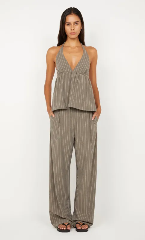 JONNI HALTER TOP - CHARCOAL STRIPE sold by bec + bridge