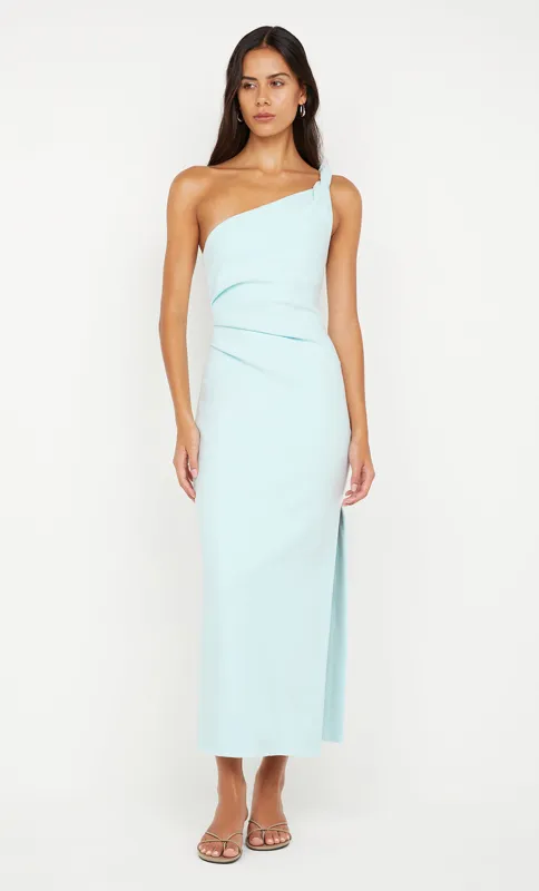 ARIVEN ASYM MIDI DRESS - ARCTIC BLUE sold by bec + bridge