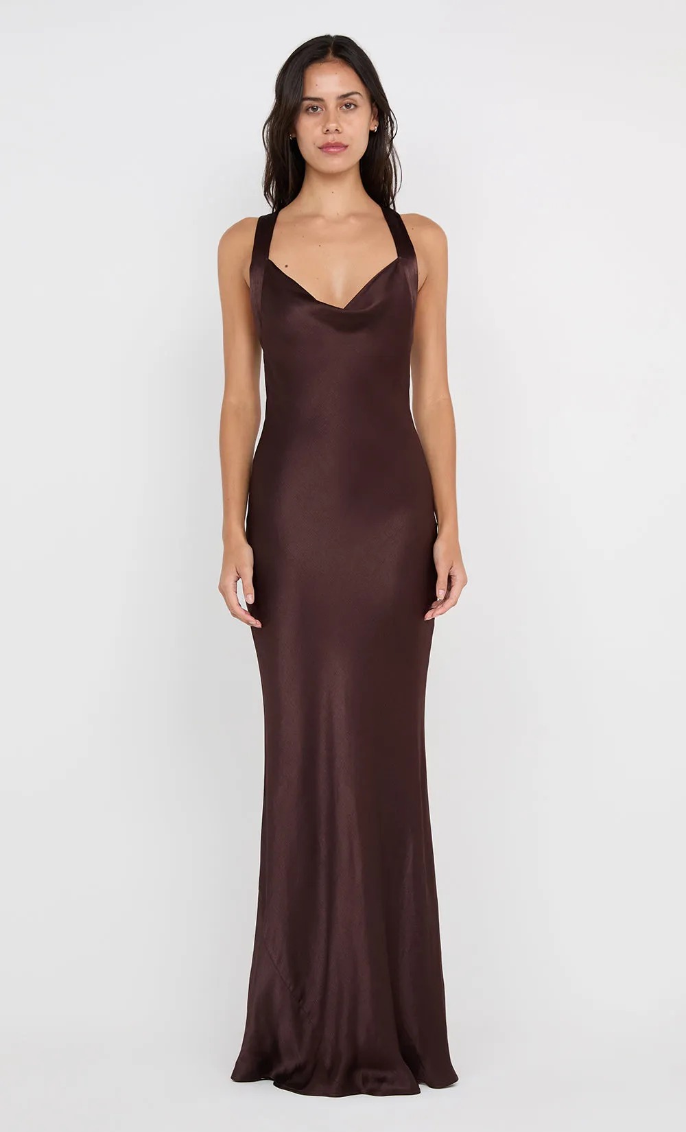 GIA HALTER MAXI DRESS - DARK CHOCOLATE sold by bec + bridge product image thumbnail 4