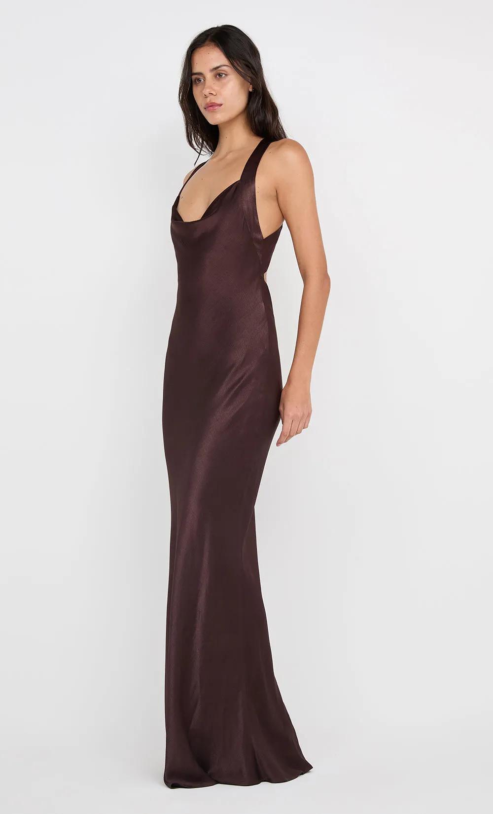 GIA HALTER MAXI DRESS - DARK CHOCOLATE sold by bec + bridge product image thumbnail 3