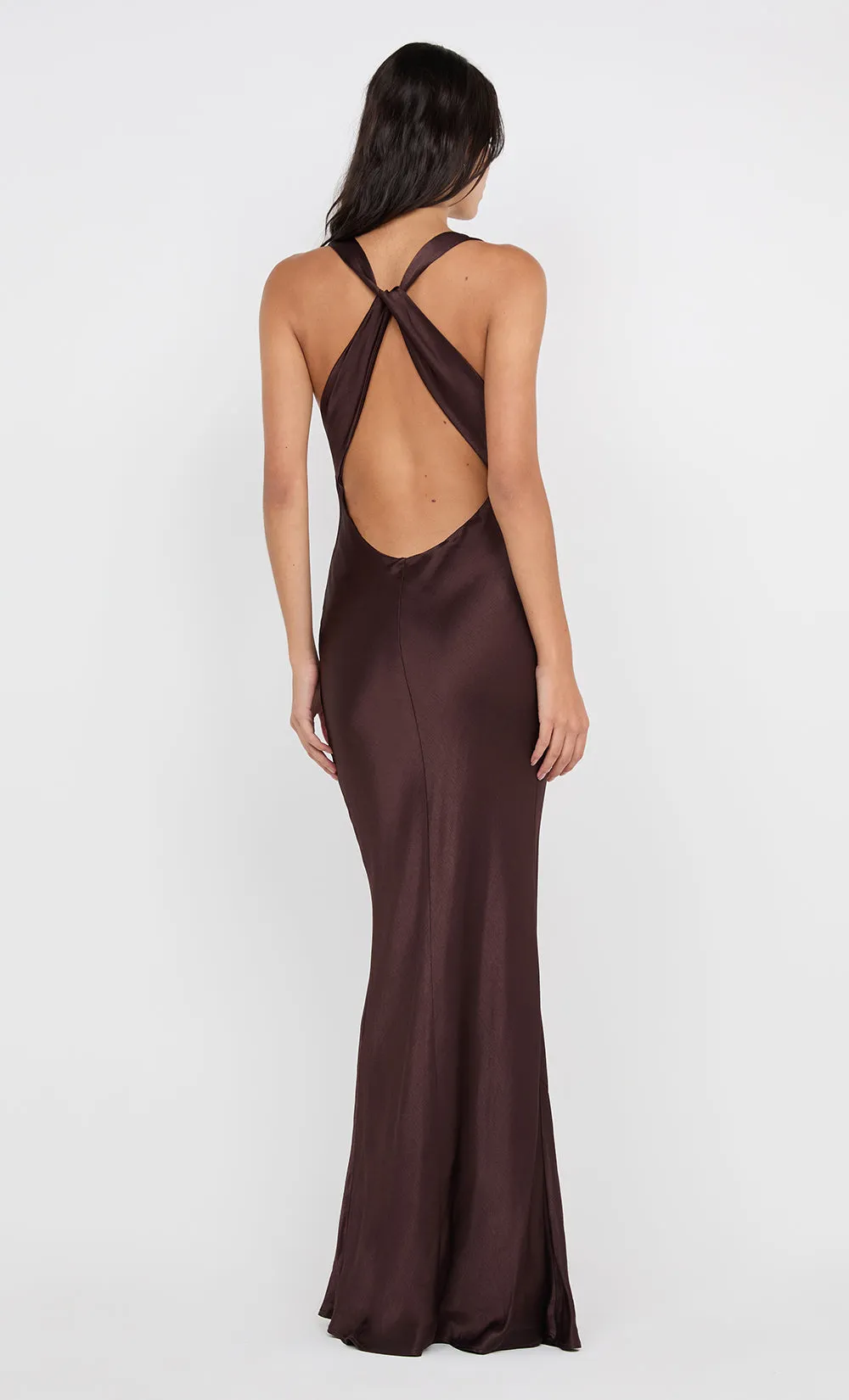 GIA HALTER MAXI DRESS - DARK CHOCOLATE sold by bec + bridge product image thumbnail 2