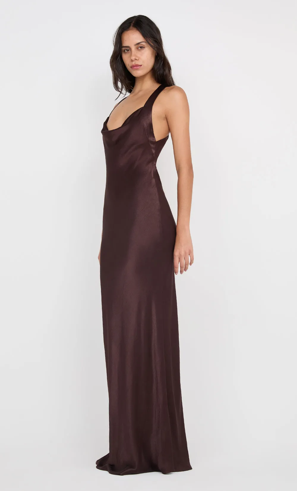 GIA HALTER MAXI DRESS - DARK CHOCOLATE sold by bec + bridge product image thumbnail 5