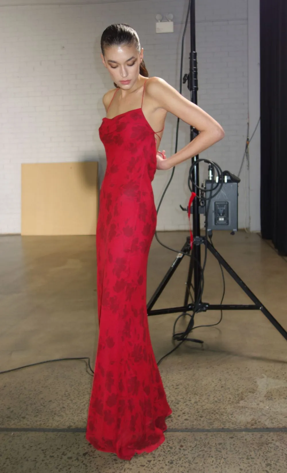 RUBY SLIP MAXI DRESS - CHERRY FLORAL sold by bec + bridge product image thumbnail 2