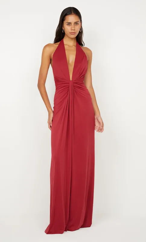 SUSIE PLUNGE MAXI DRESS - CHERRY sold by bec + bridge