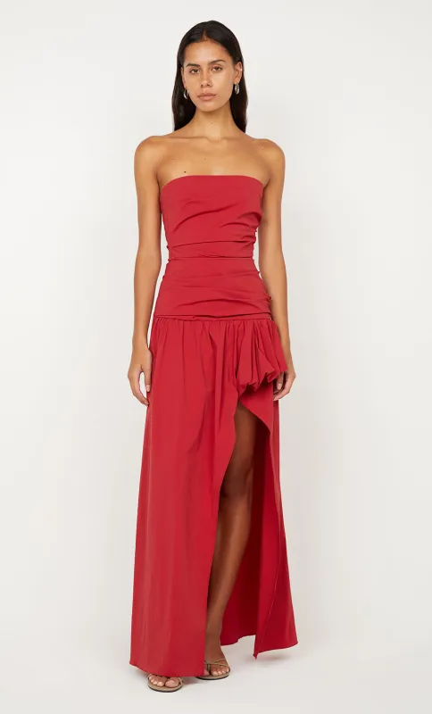 DANTE STRAPLESS MAXI DRESS - CHERRY sold by bec + bridge