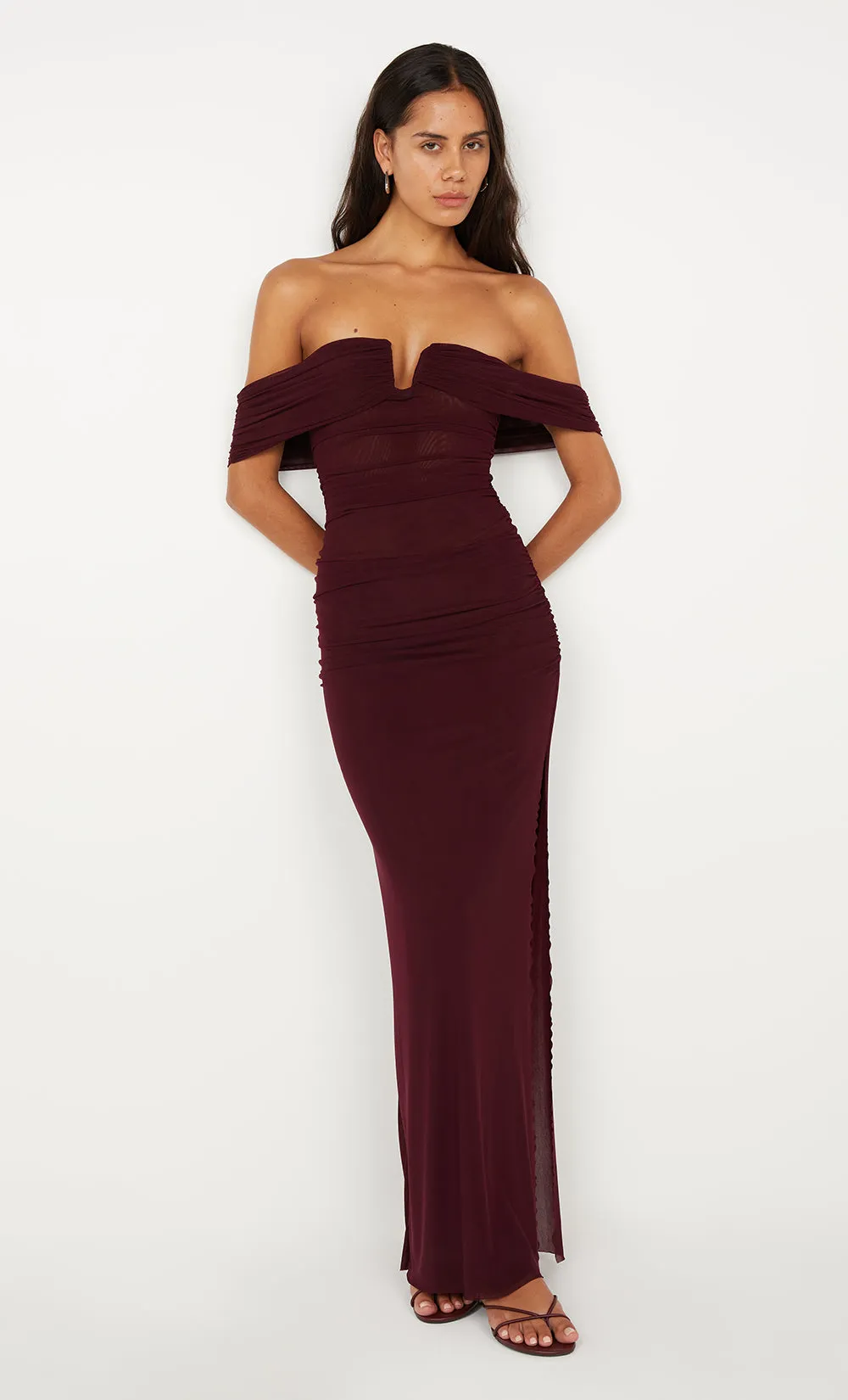 POPPY GATHERED MAXI DRESS - PLUM sold by bec + bridge product image thumbnail 5