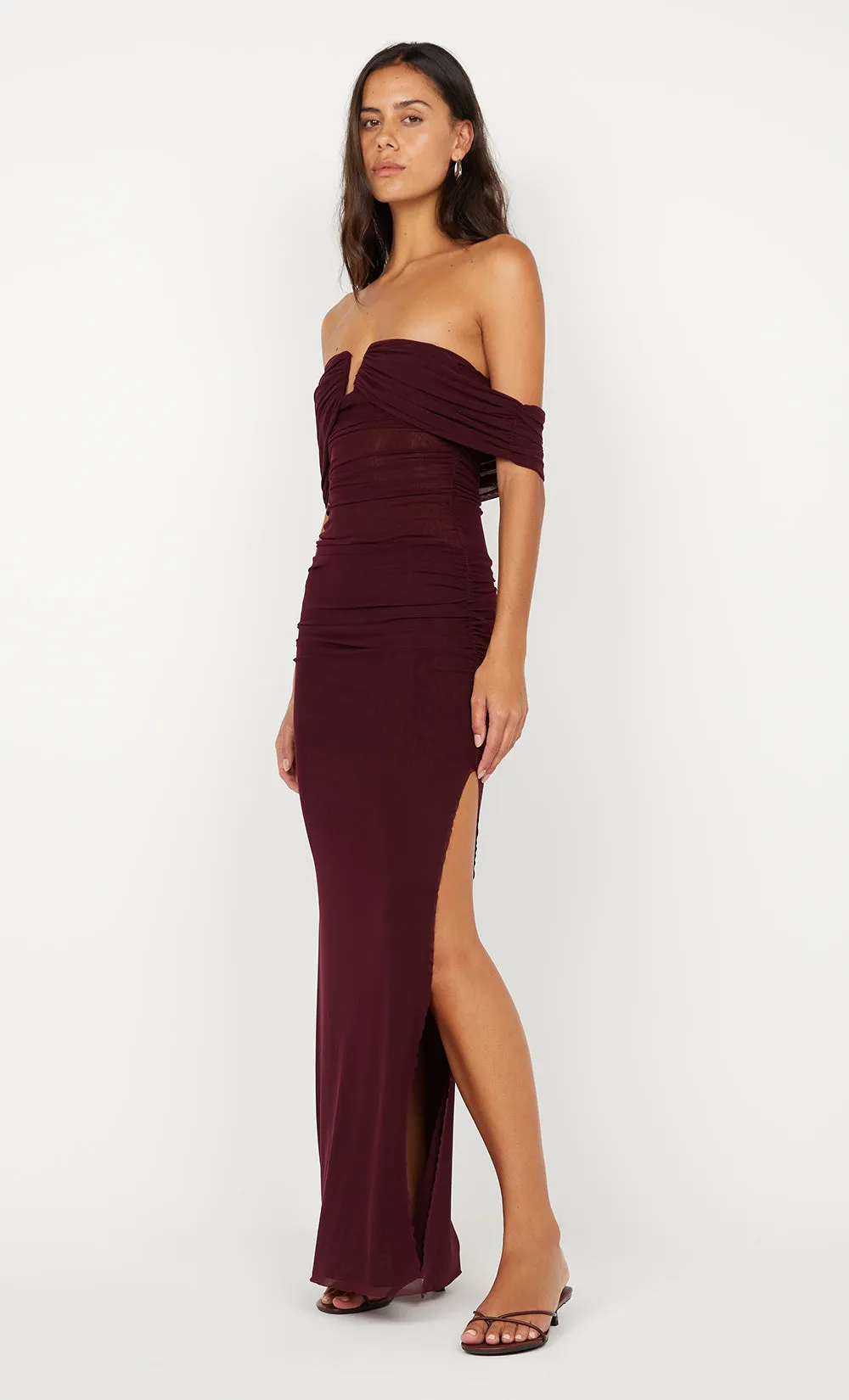 POPPY GATHERED MAXI DRESS - PLUM sold by bec + bridge product image thumbnail 2