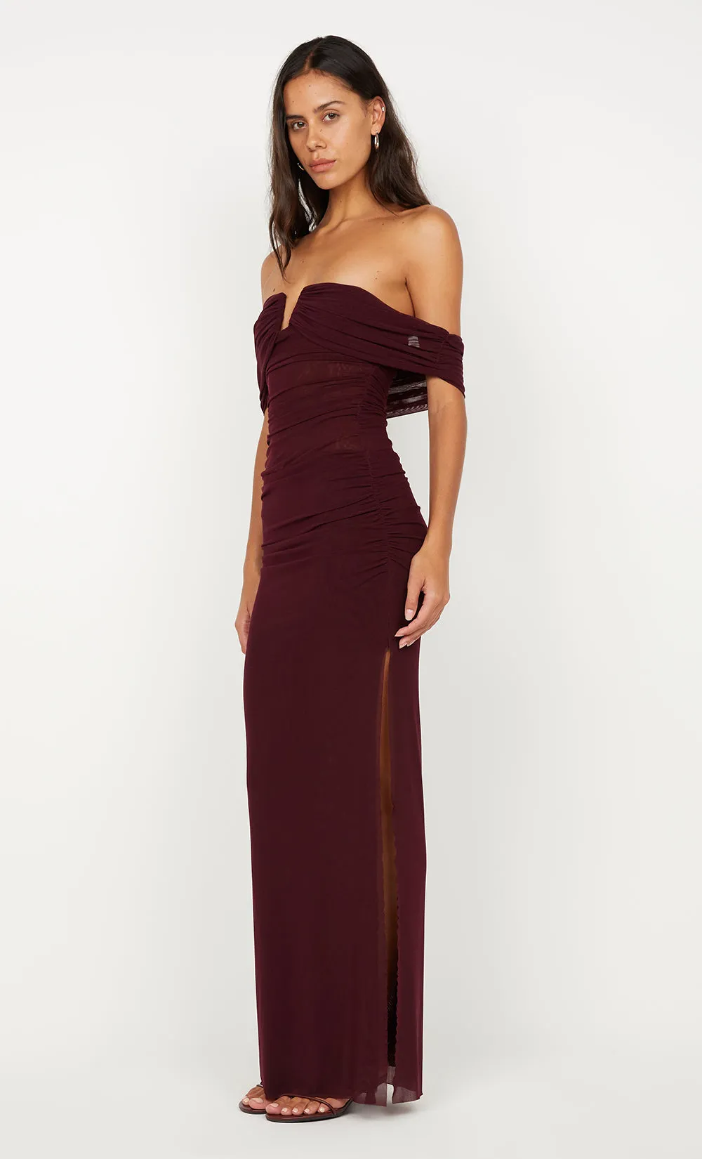 POPPY GATHERED MAXI DRESS - PLUM sold by bec + bridge product image thumbnail 3