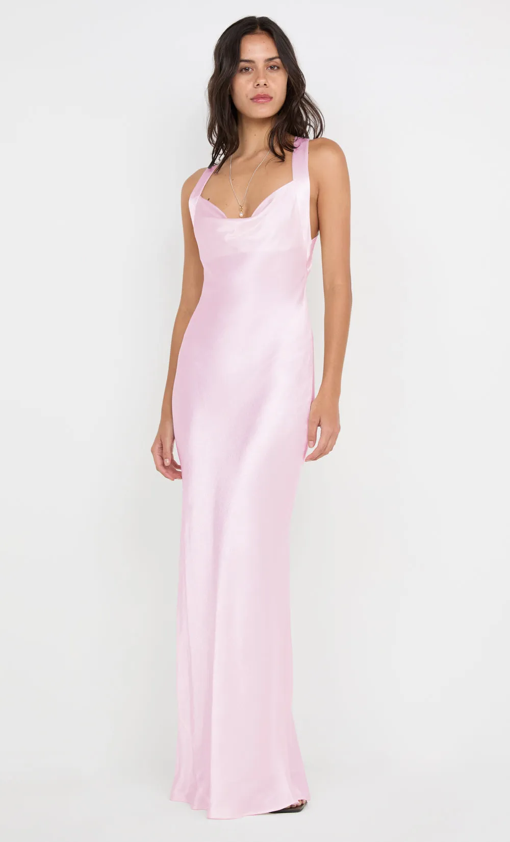 GIA HALTER MAXI DRESS - POWDER PINK sold by bec + bridge