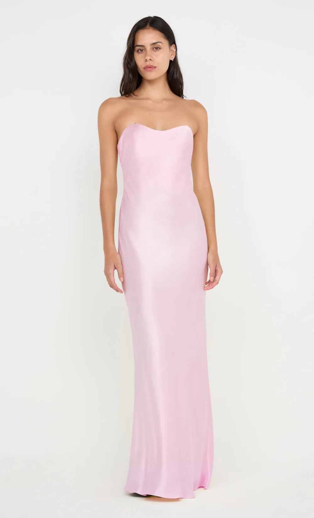 CINDER STRAPLESS MAXI DRESS - POWDER PINK sold by bec + bridge