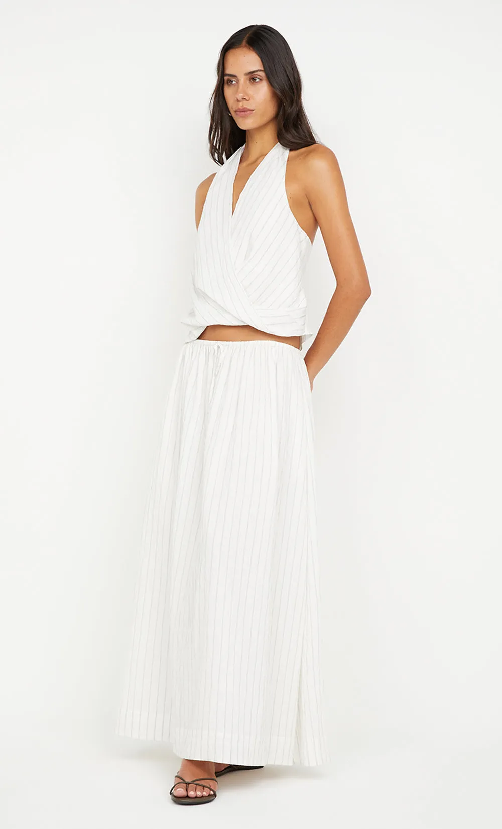 SASKI MAXI SKIRT - WHITE/BLACK STRIPE sold by bec + bridge product image thumbnail 3