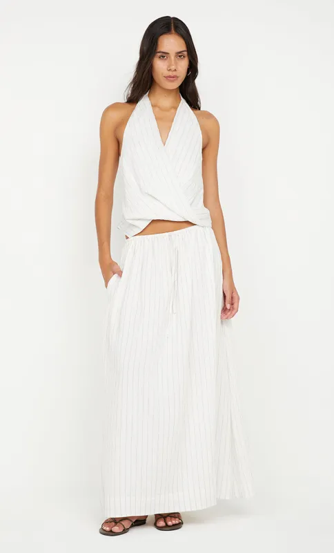 SASKI MAXI SKIRT	 - WHITE/BLACK STRIPE sold by bec + bridge