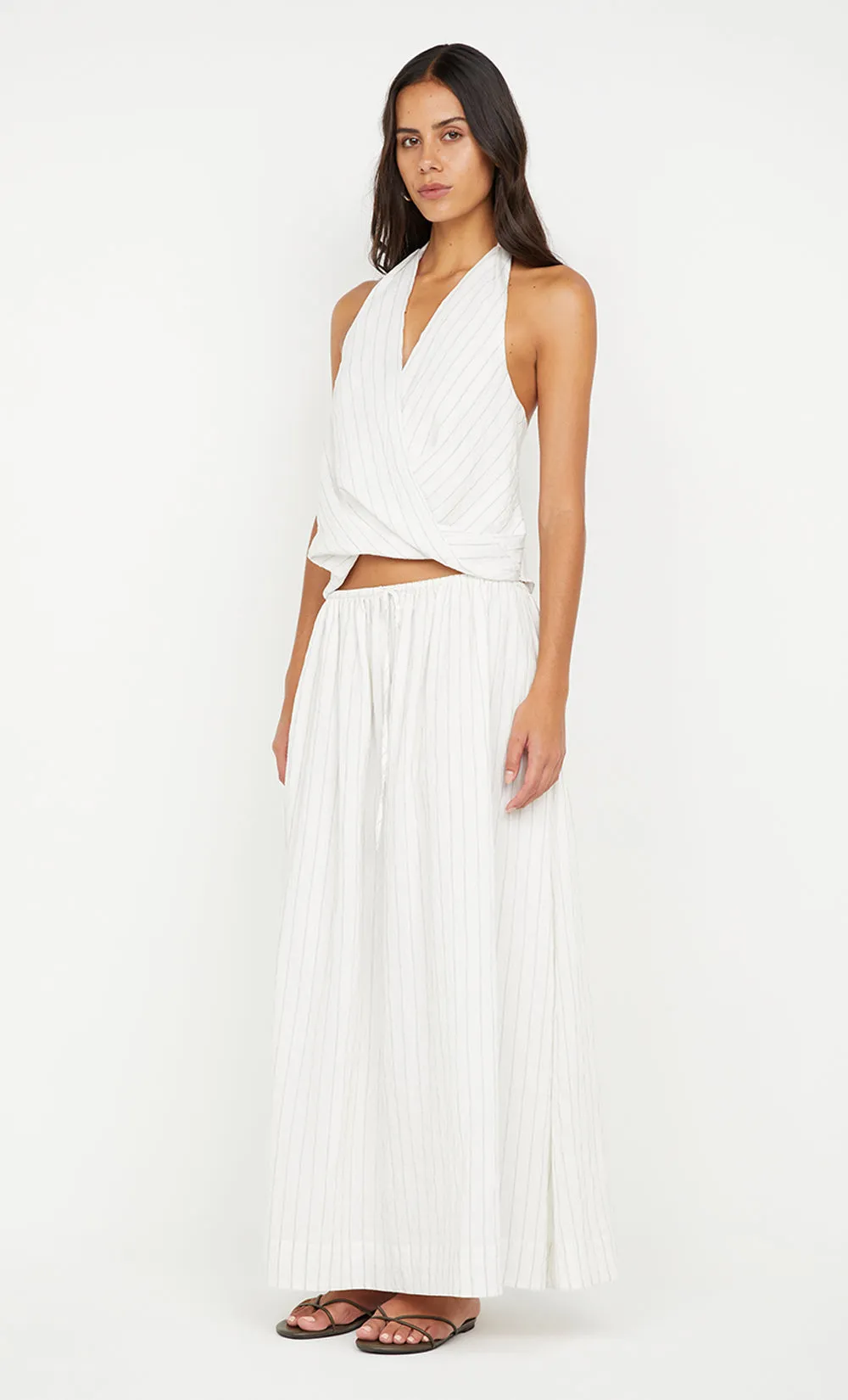 SASKI MAXI SKIRT - WHITE/BLACK STRIPE sold by bec + bridge product image thumbnail 2