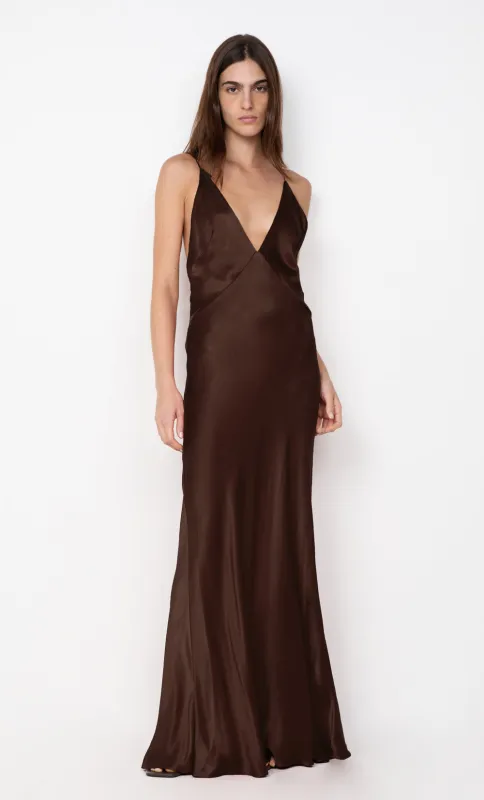 ARIAHN MAXI DRESS - DARK CHOCOLATE sold by bec + bridge