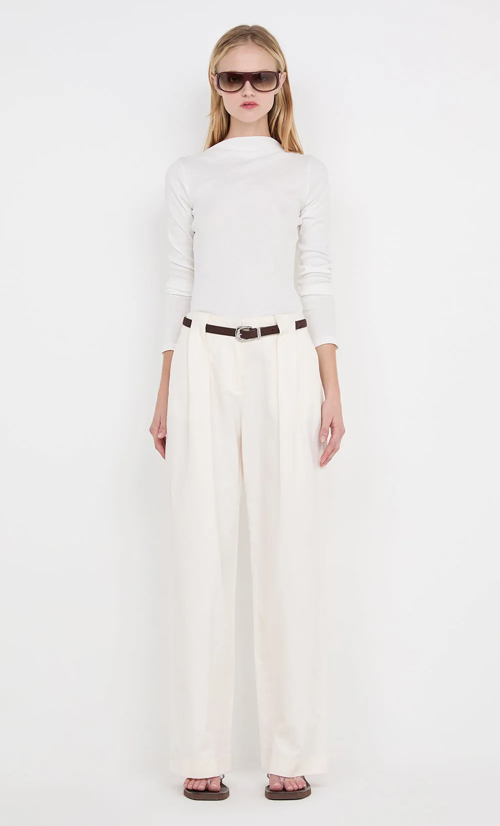 ELLEN PLEAT PANT - IVORY sold by bec + bridge