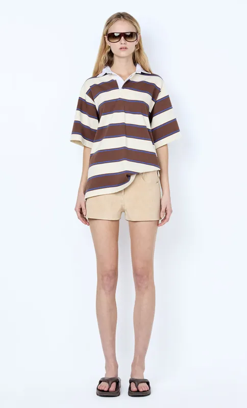 MYLO JERSEY TEE - IVORY/CHOC STRIPE sold by bec + bridge
