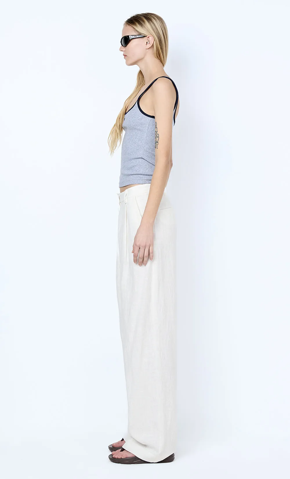 LANA SQUARE NECK TANK - GREY MARLE/INK sold by bec + bridge product image thumbnail 4