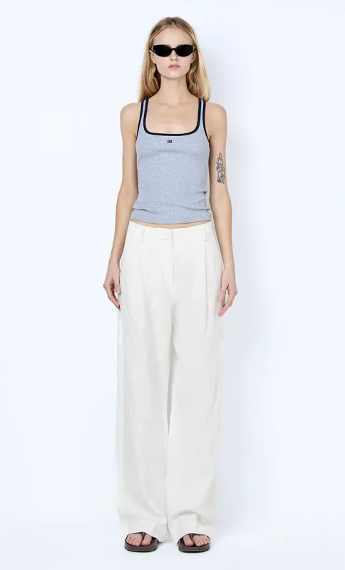 LANA SQUARE NECK TANK - GREY MARLE/INK sold by bec + bridge